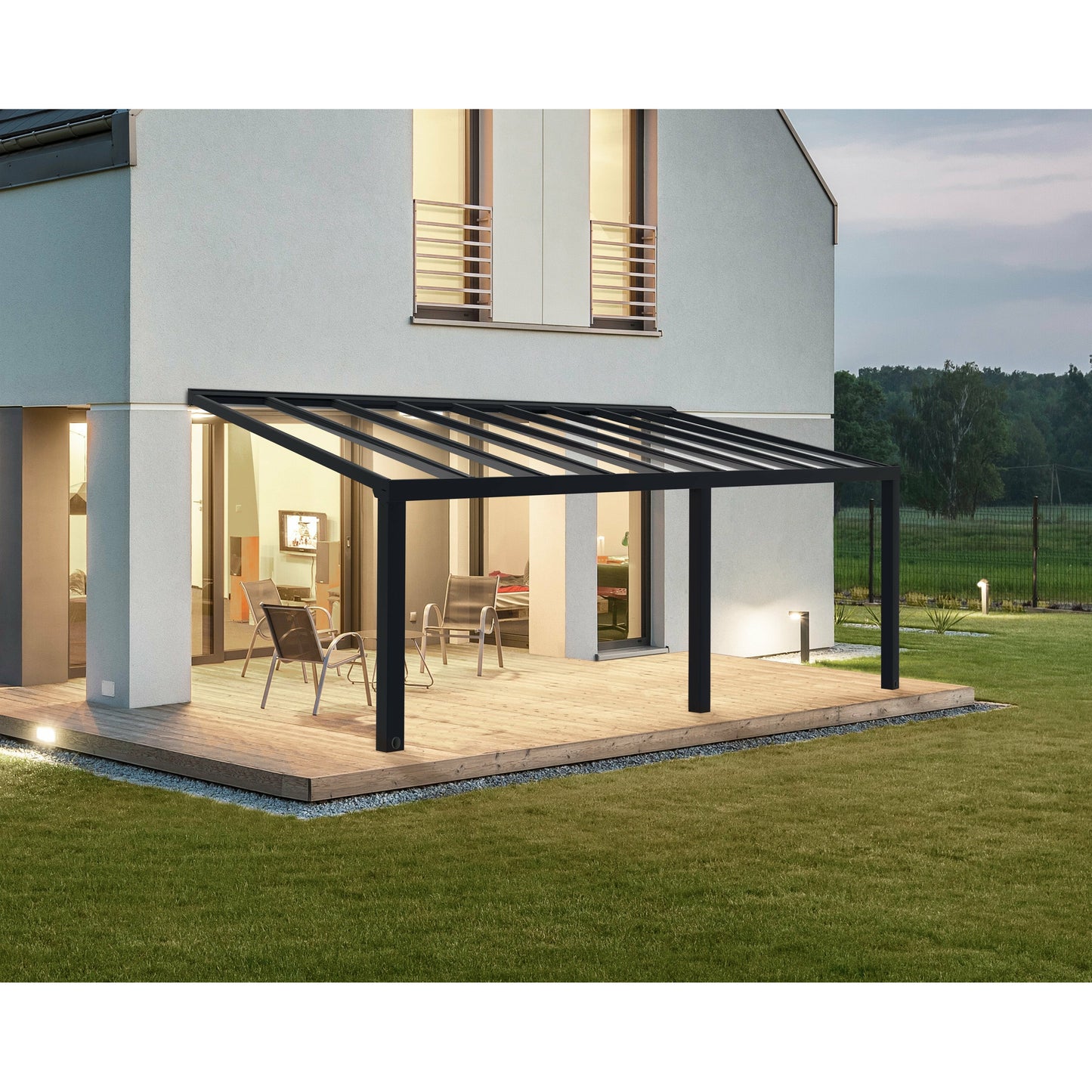 PALRAM STOCKHOLM PATIO COVER GRAY CLEAR 11x22
