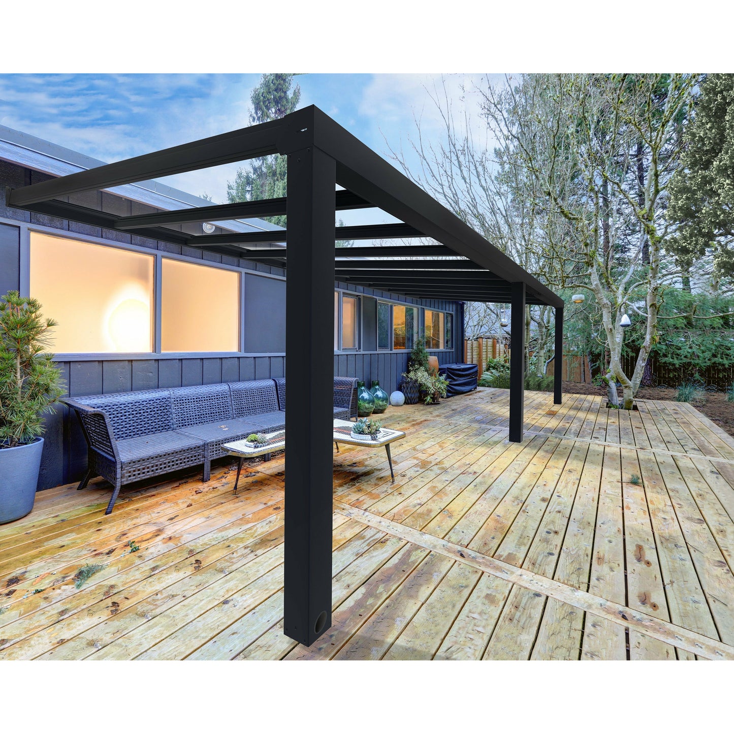PALRAM STOCKHOLM PATIO COVER GRAY CLEAR 11x24