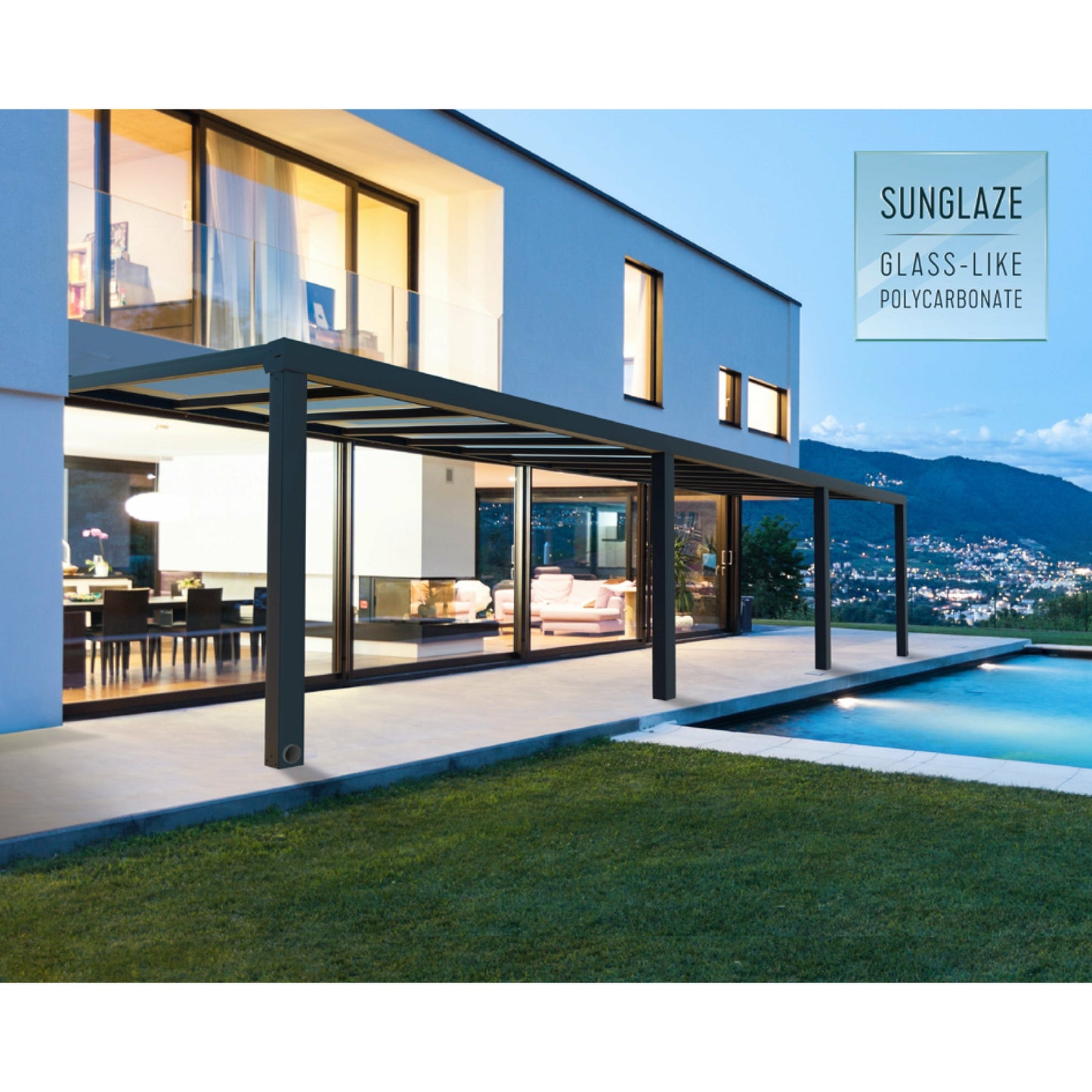 PALRAM STOCKHOLM PATIO COVER GRAY CLEAR 11x31
