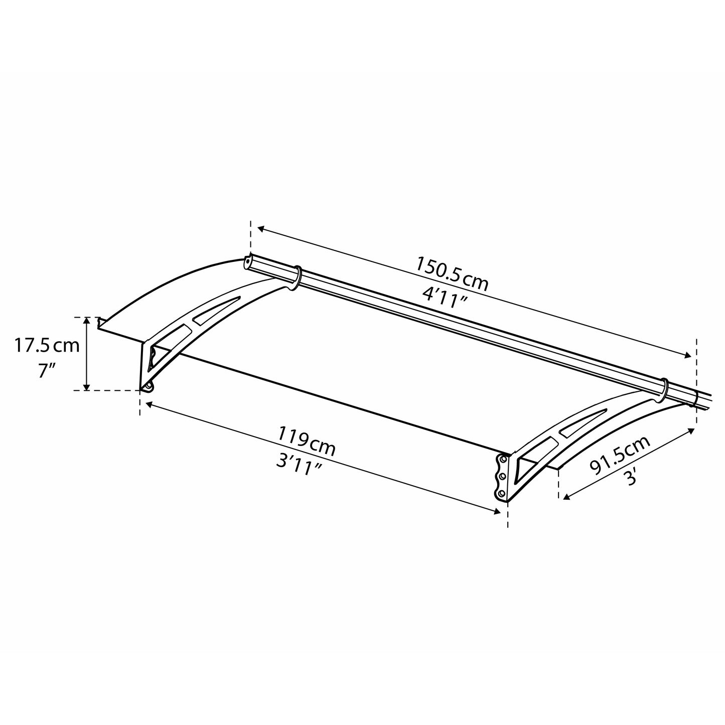 Palram Aquila 1500 Awning 5'x3' Clear