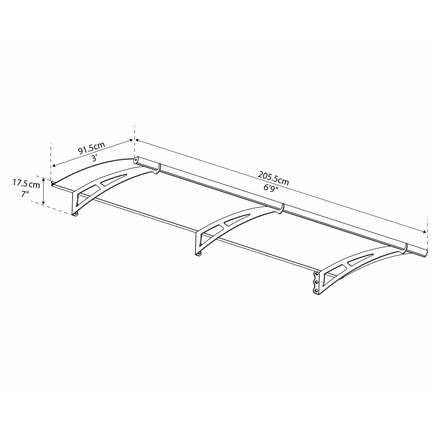 Palram Aquila 2050 Awning 7'x3' Clear