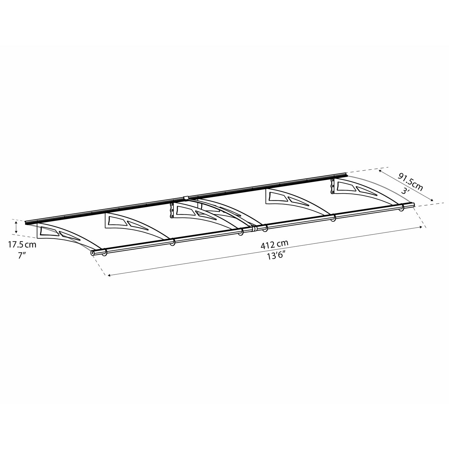 Palram Aquila 4100 Awning 14'x3' Solar Gray