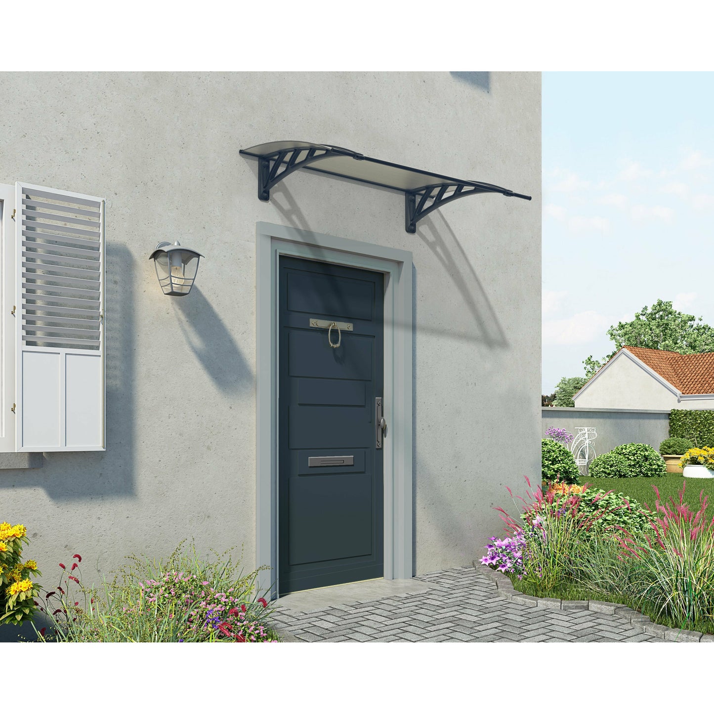 Palram Neo 1180 Door Canopy Awning Gray/Clear