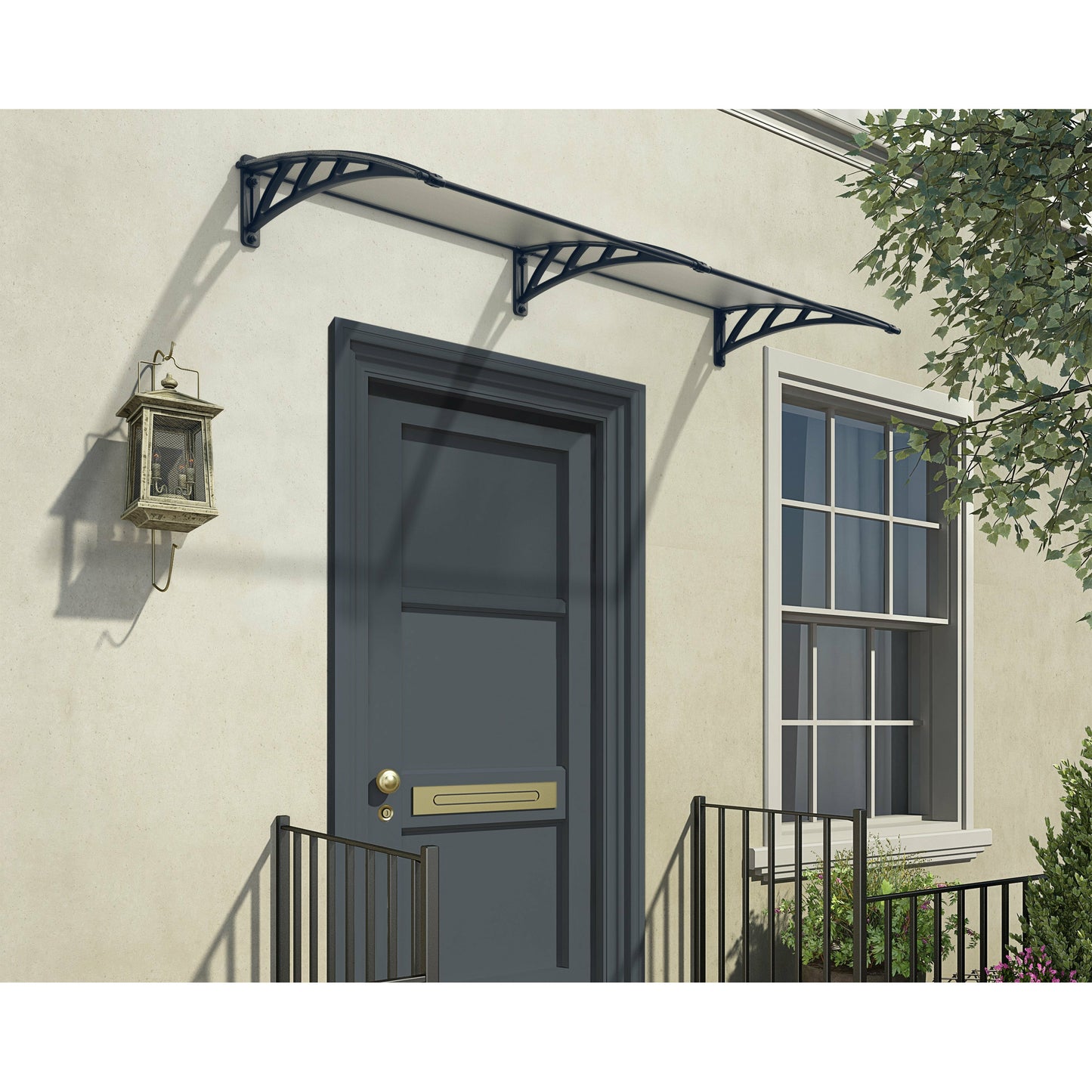 Palram Neo 2360 Door Canopy Awning Gray/Clear