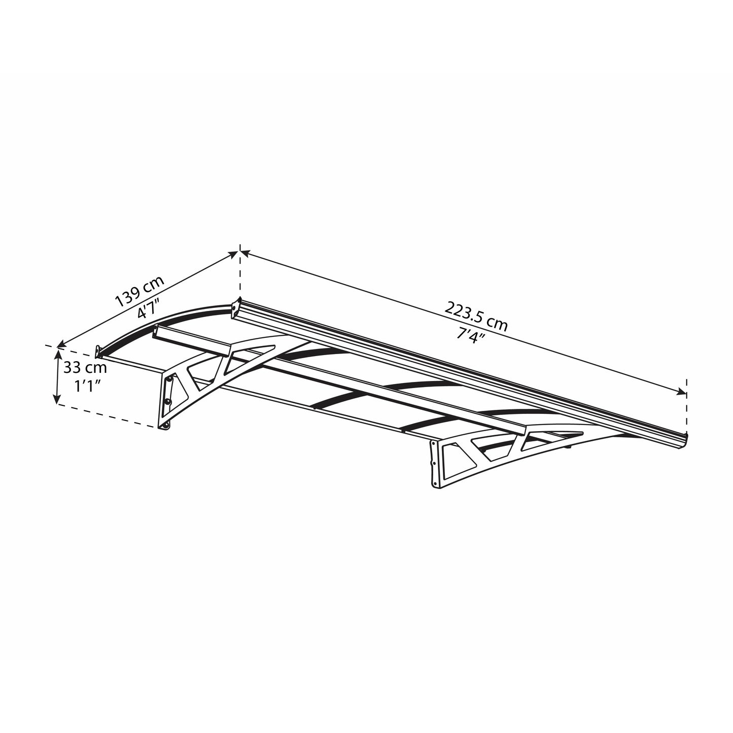 Palram Amsterdam 2230 Door Canopy Awning