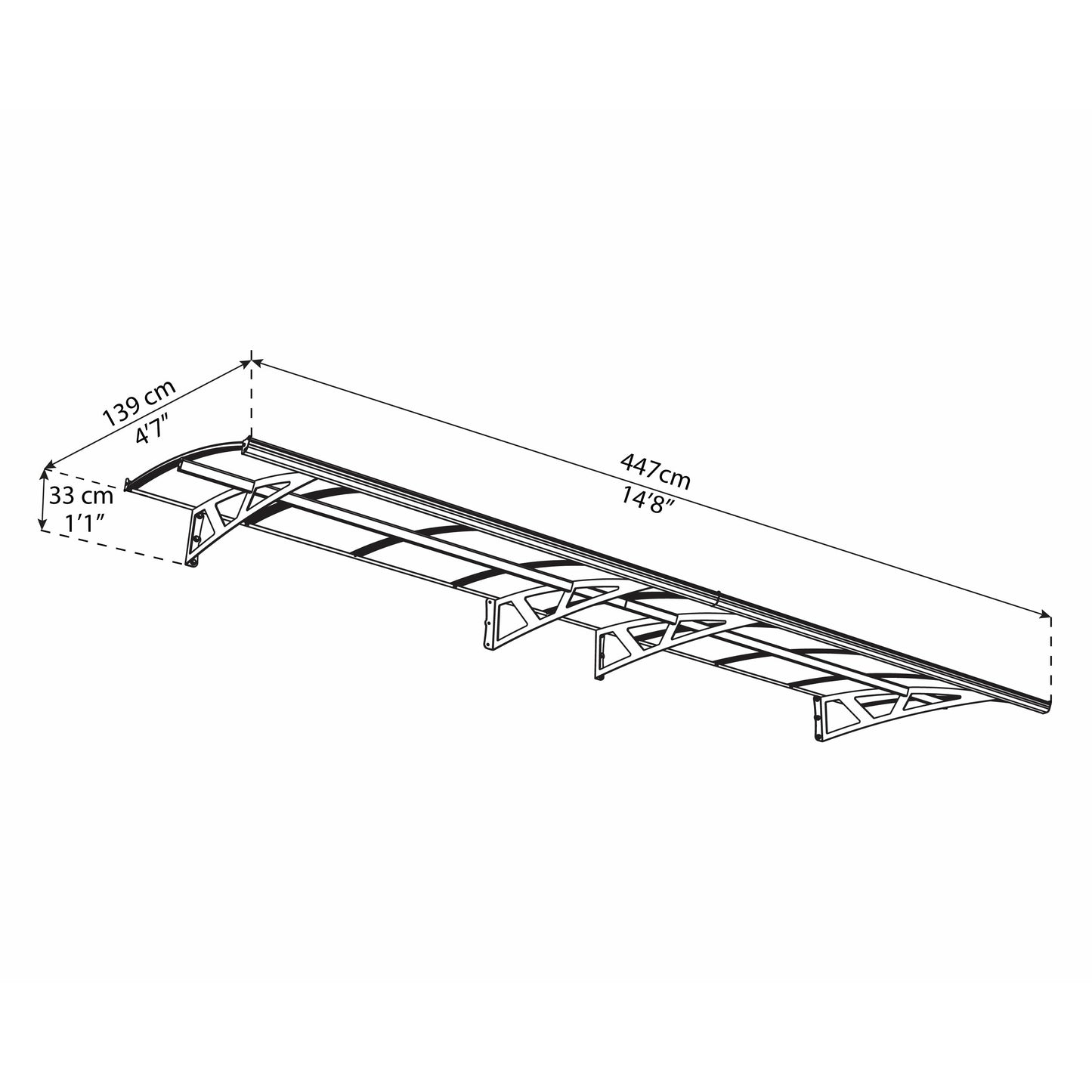 Palram Amsterdam 4460 Door Canopy Awning