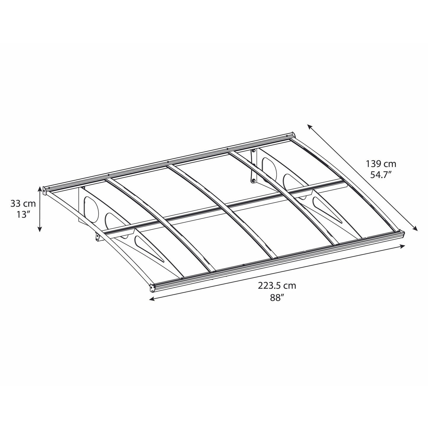 Palram Bordeaux 2230 Awning-Clear