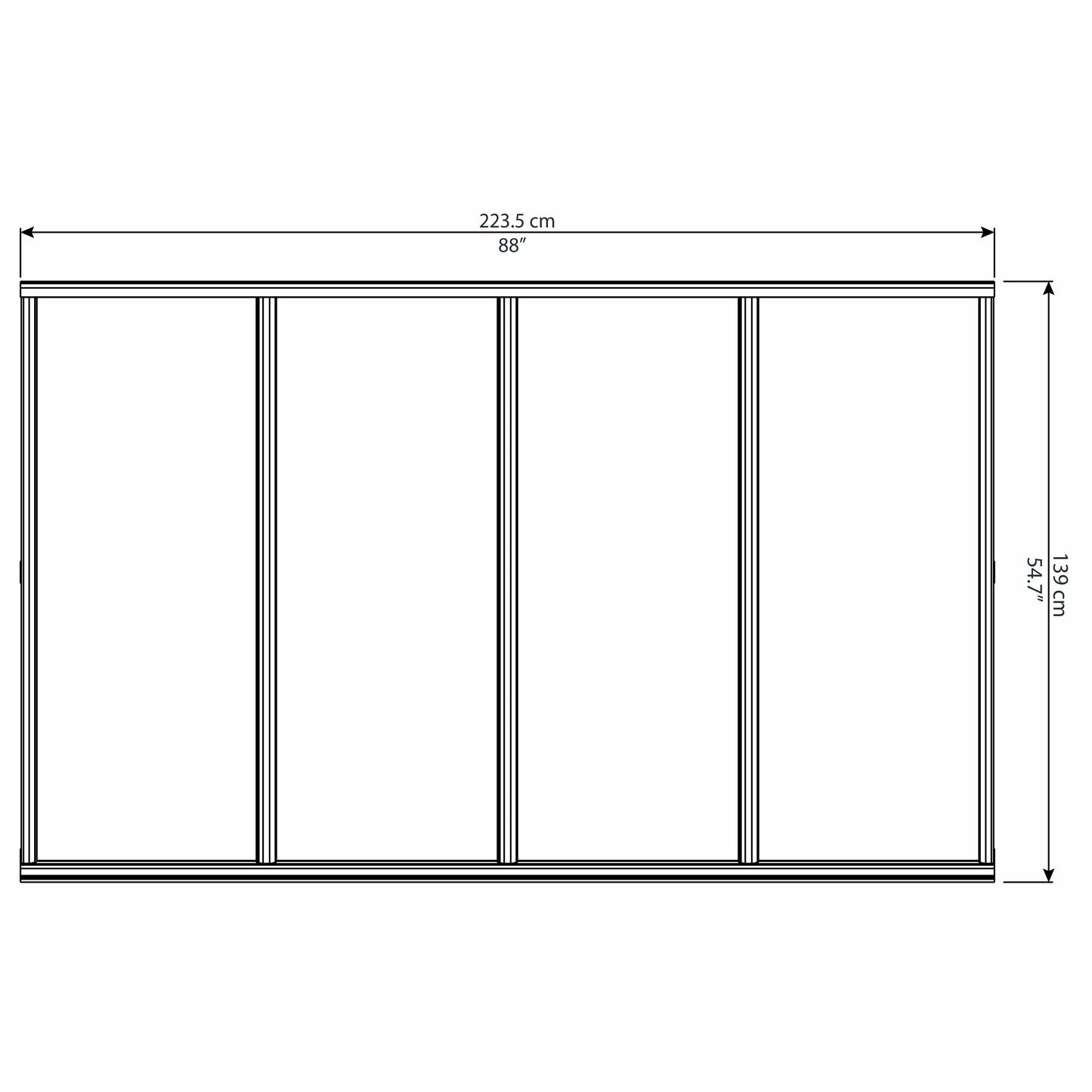 Palram Bordeaux 2230 Awning-Clear