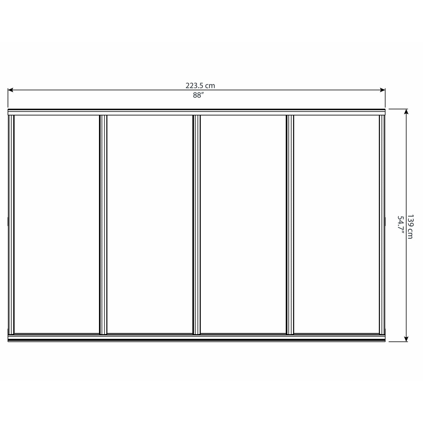 Palram Bordeaux 4460 Awning-Clear