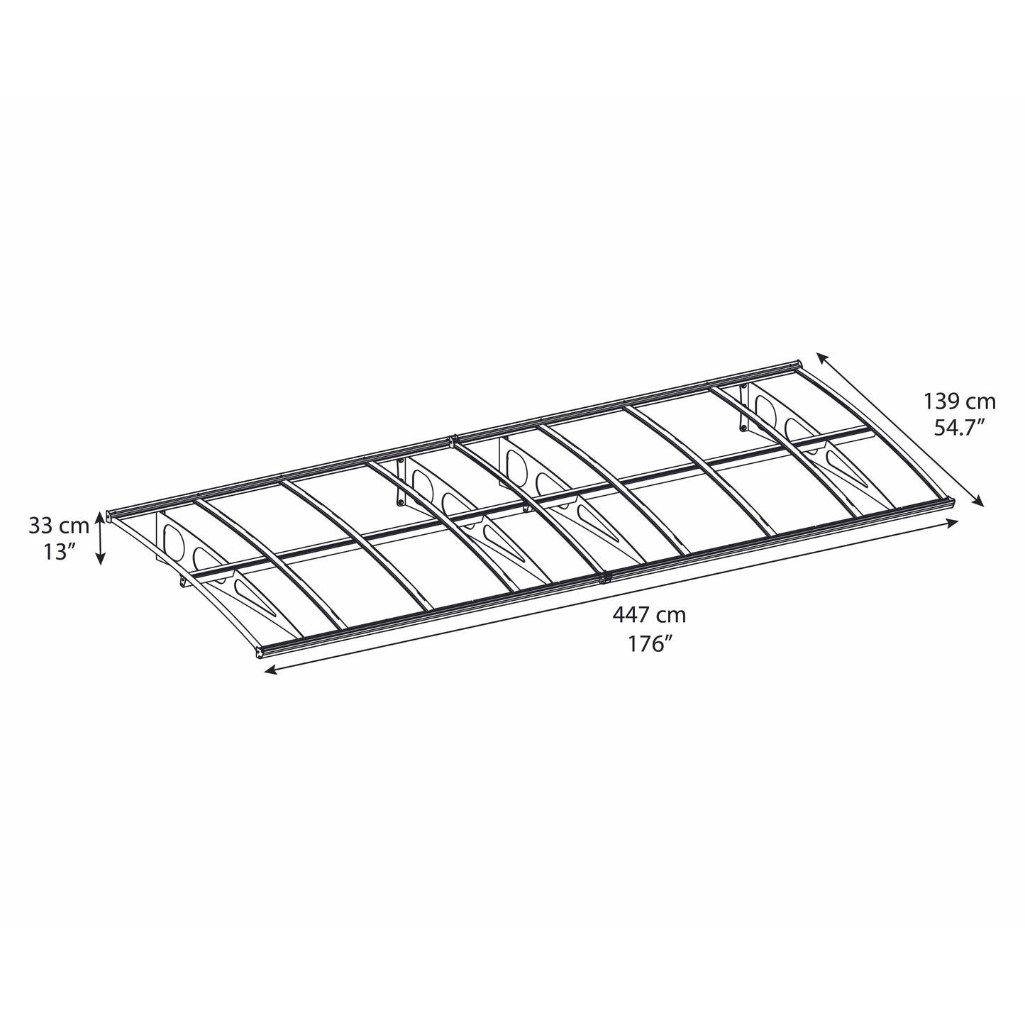 Palram Bordeaux 4460 Awning-Clear