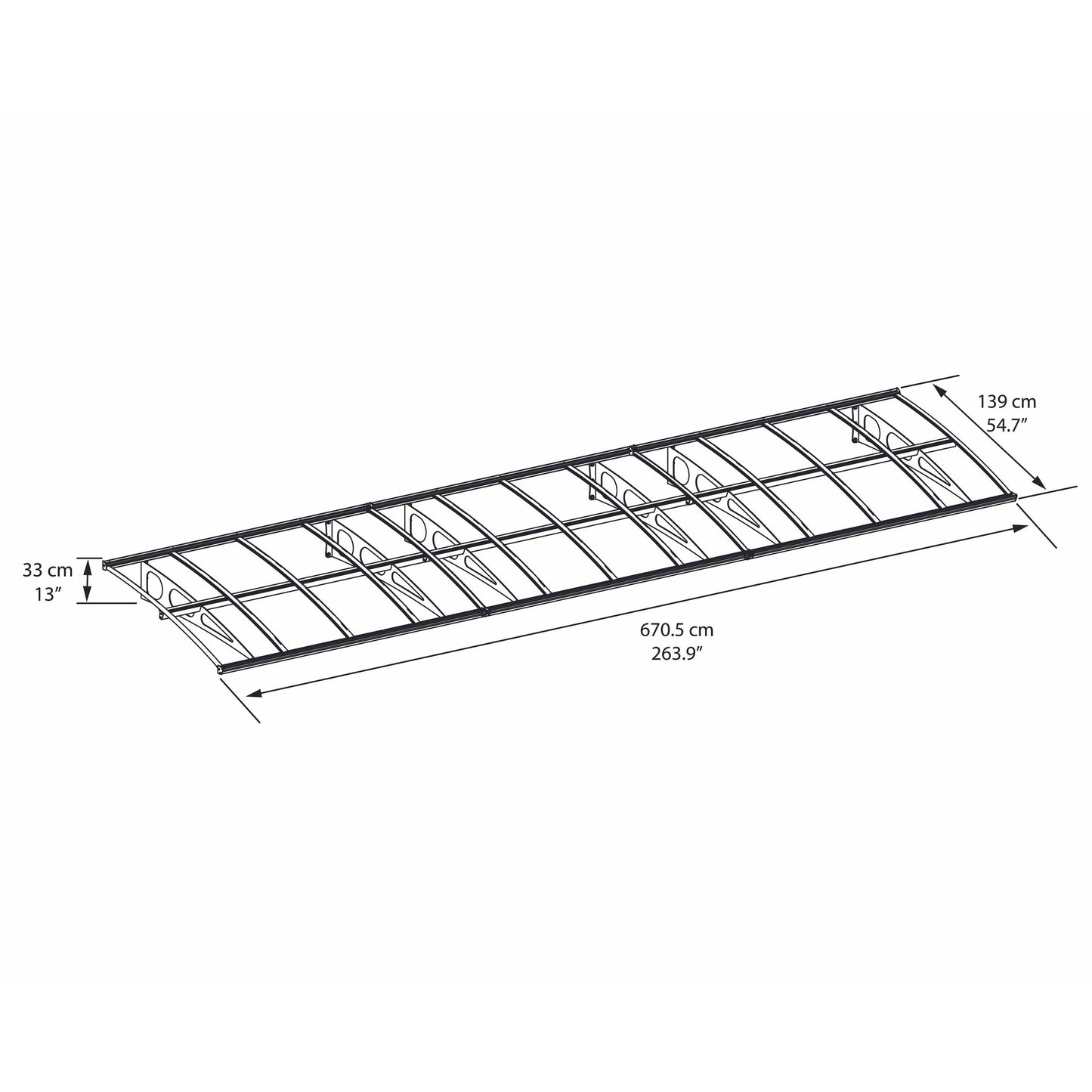 Palram Bordeaux 6690 Awning-Clear