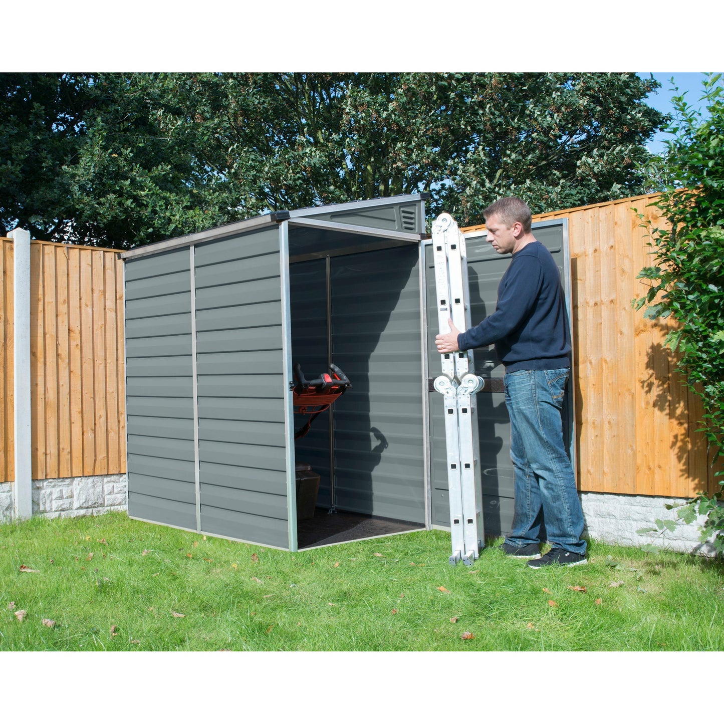 Palram SkyLight 4' x 6' Lean-To Storage Shed - Gray