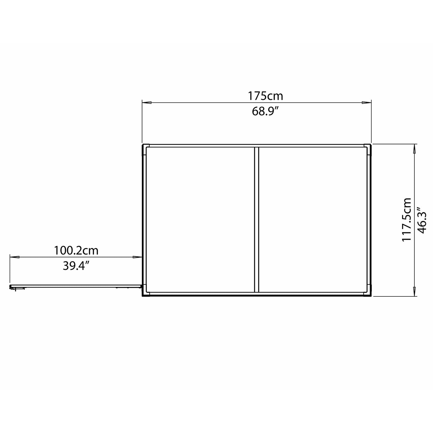 Palram SkyLight 4' x 6' Lean-To Storage Shed - Gray