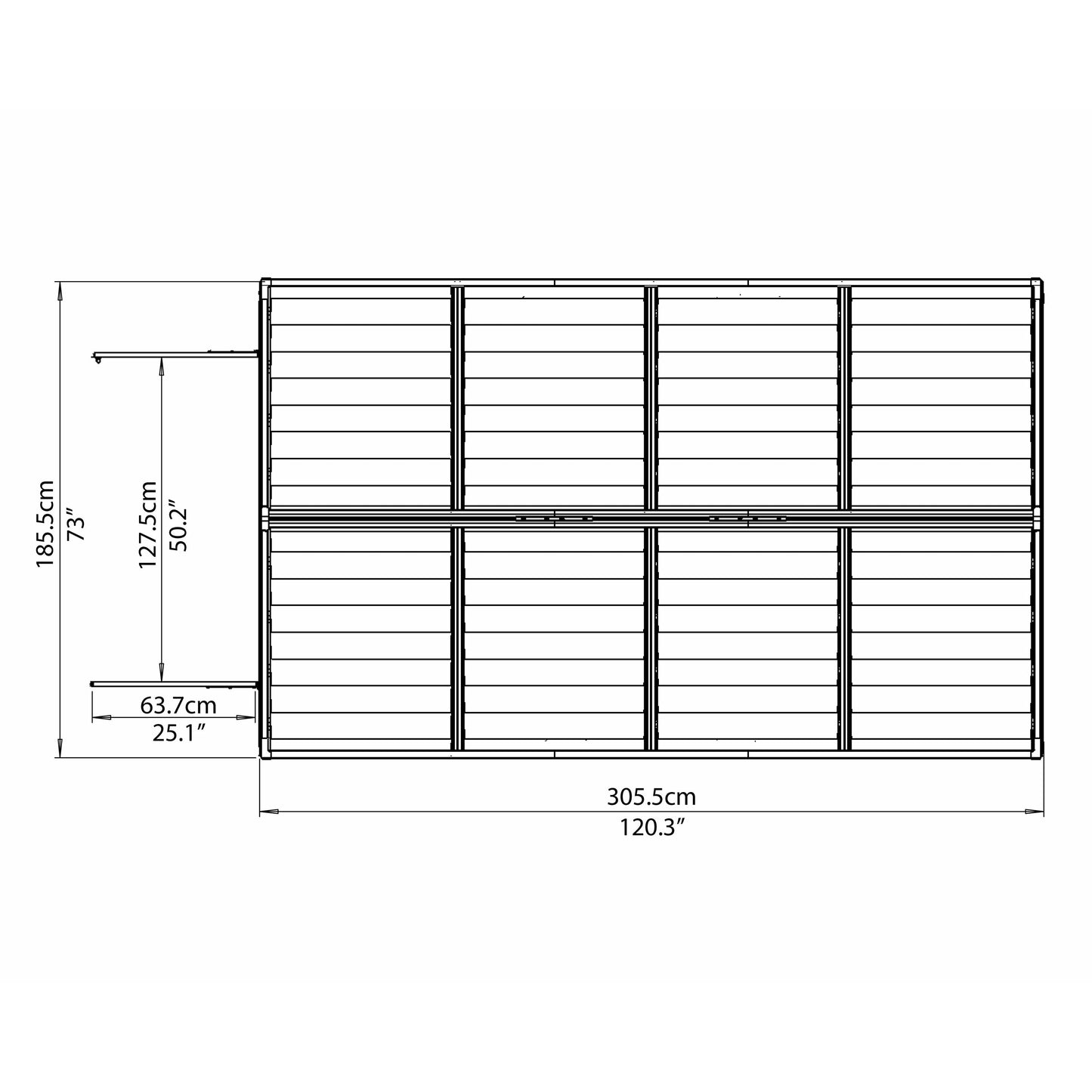 Palram SkyLight 6' x 10' Storage Shed - Gray
