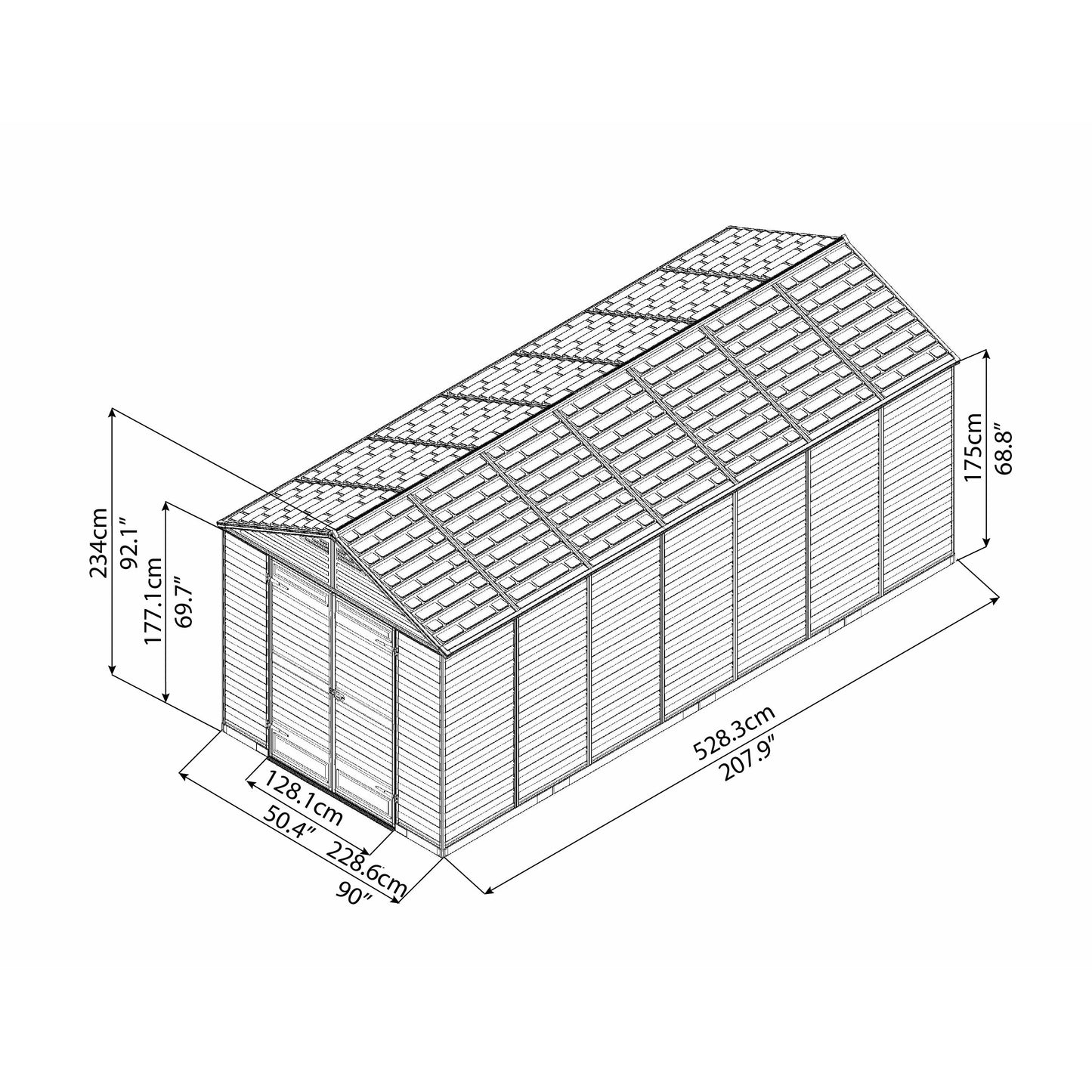 Palram SkyLight 8' x 16' Storage Shed - Tan