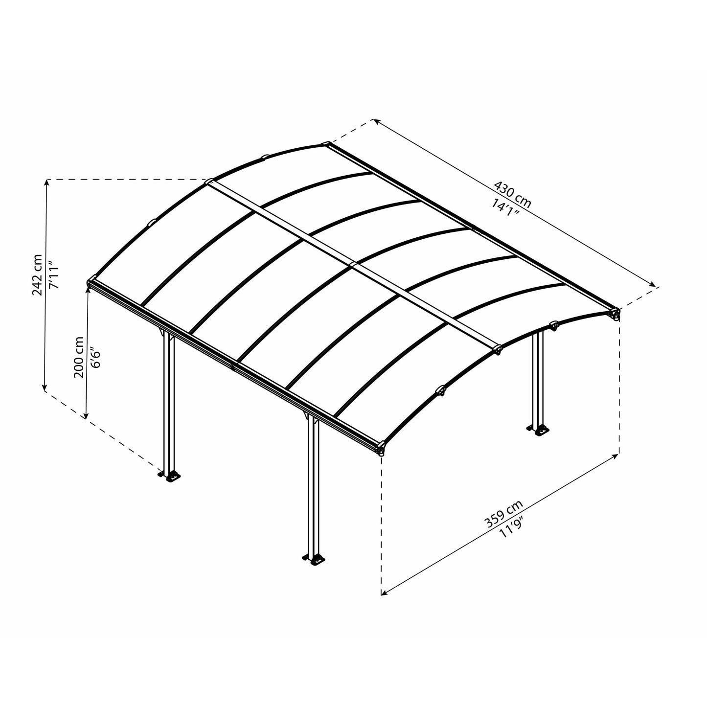 Palram Arcadia 12 x 14 Carport