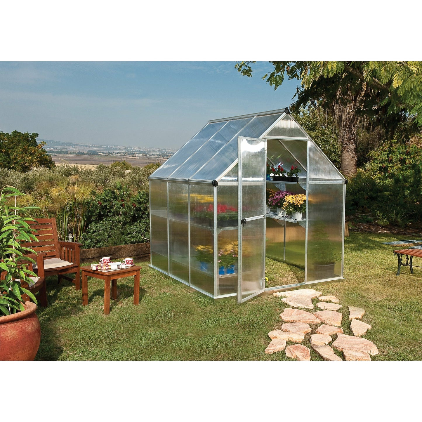 Palram Mythos 6 x 6 Greenhouse-Silver