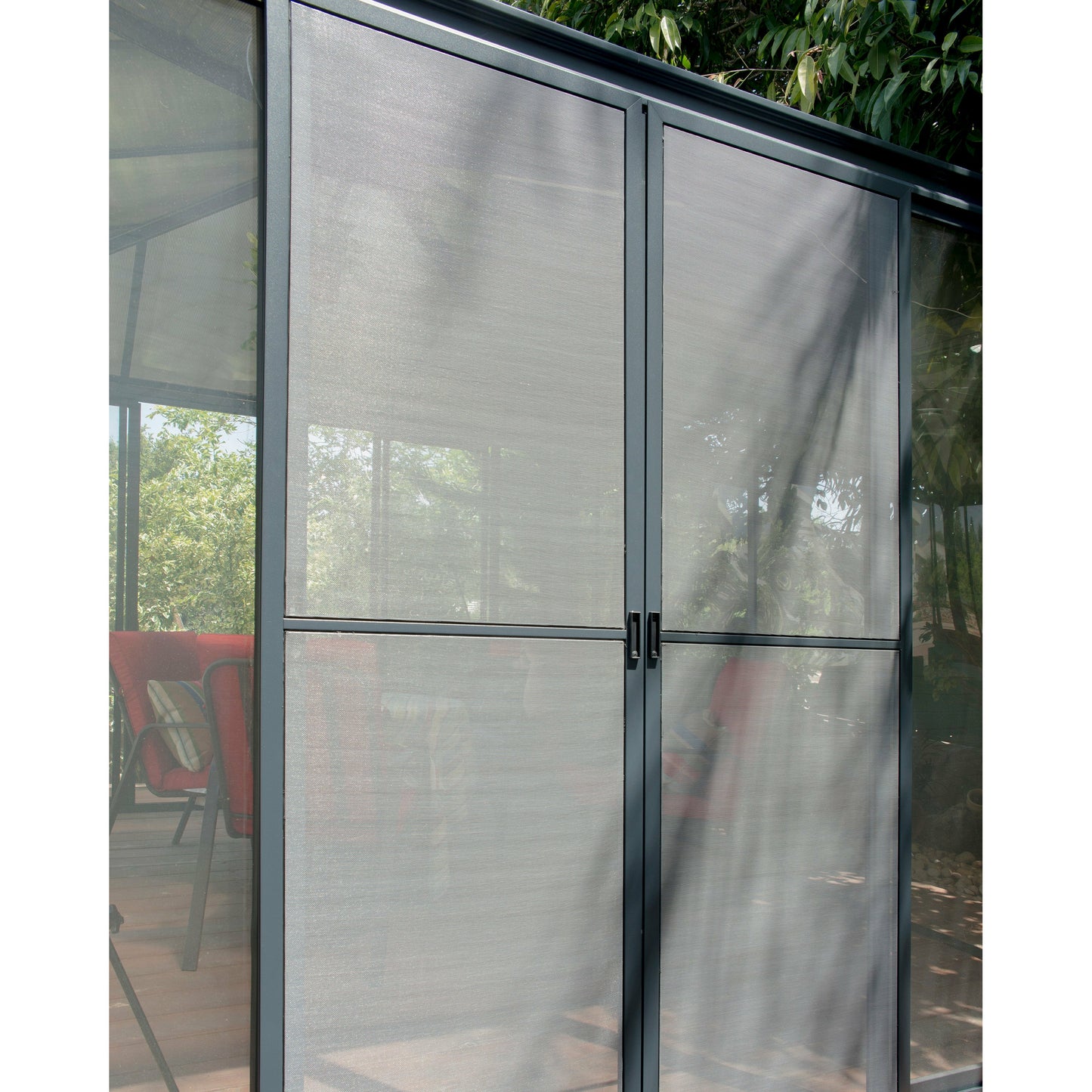 Palram Ledro Gazebo 12 x 12 w/screen doors GRAY/BRNZ