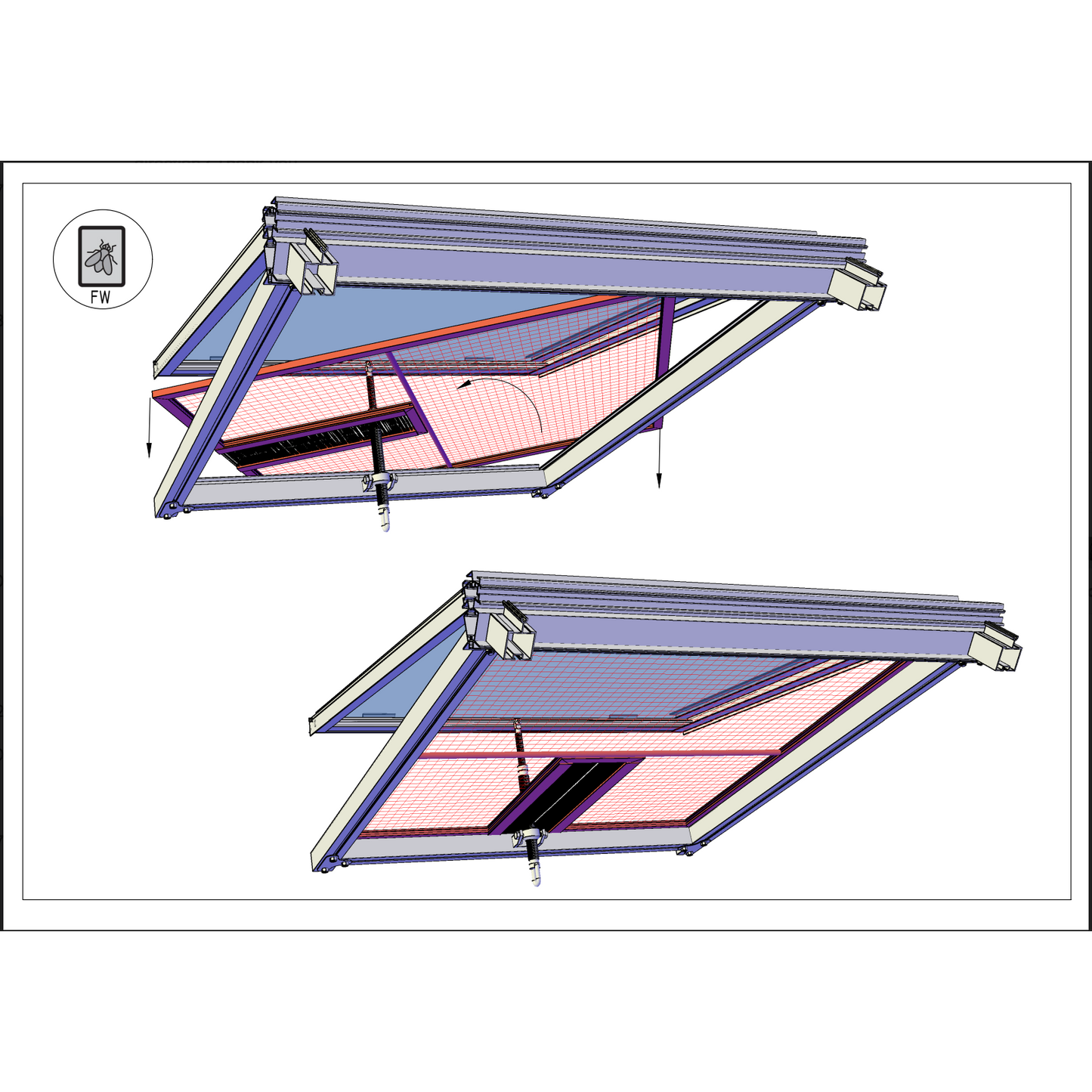 Exaco Fly Screen's Roof/Louver