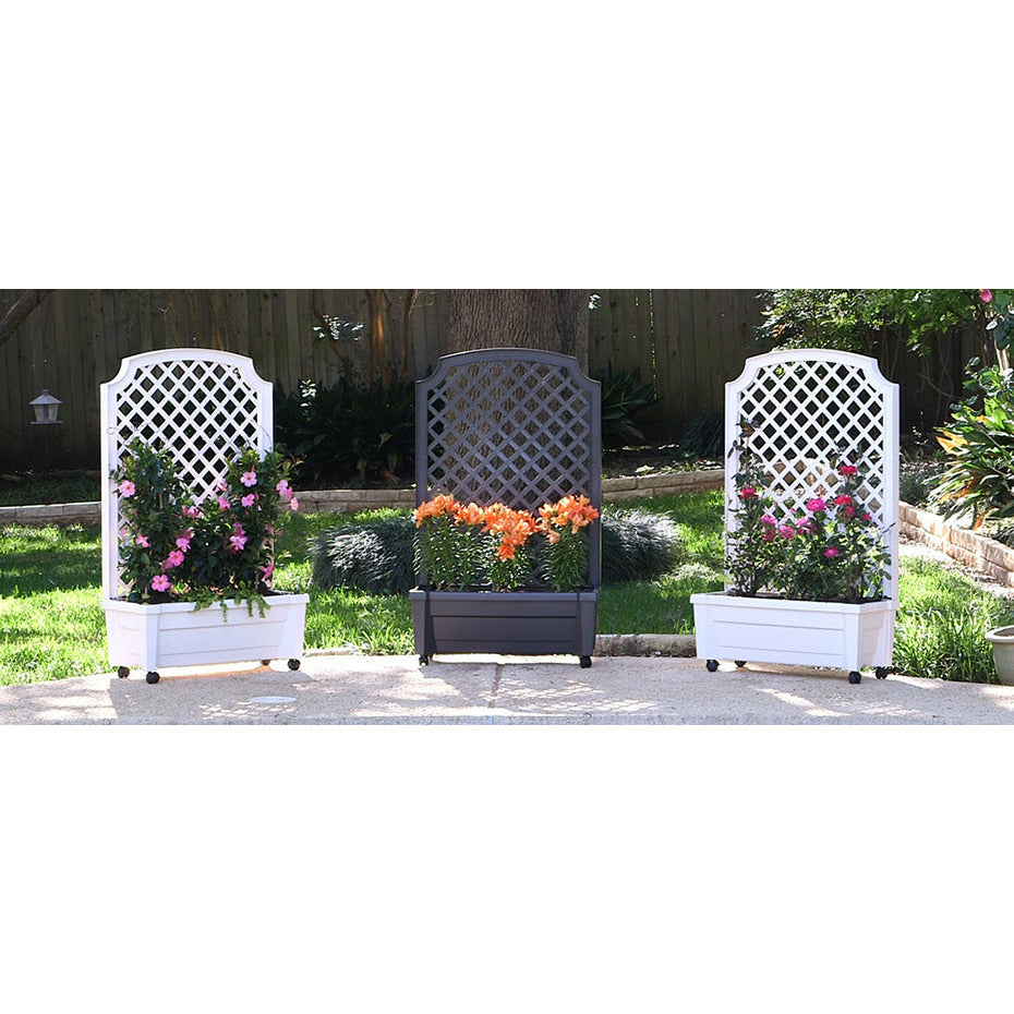 calypso planter with trellis Calypso Planter with Trellis, Grey