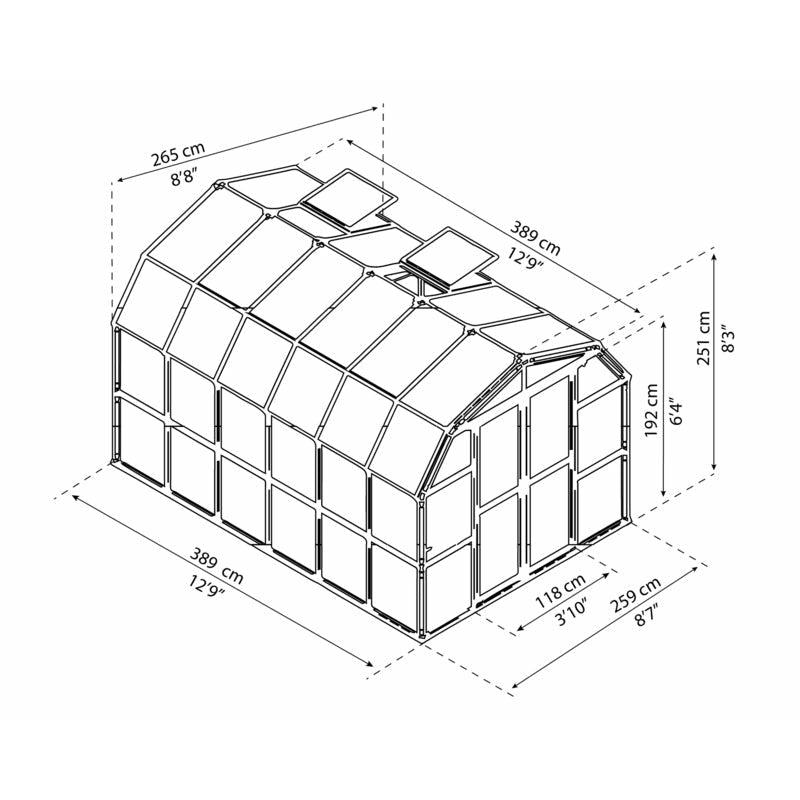 Palram - Canopia Prestige 8' x 12' Greenhouse - Clear