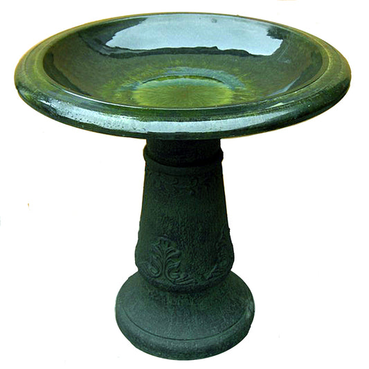 Florentine Marbelized Bird Bath (Green)