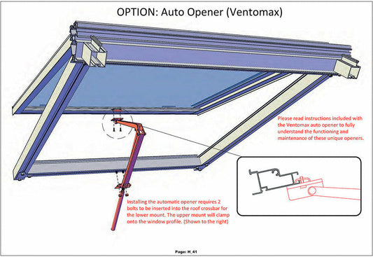 Royal Victorian Automatic Opener for Roof Window and Side Push Out Window
