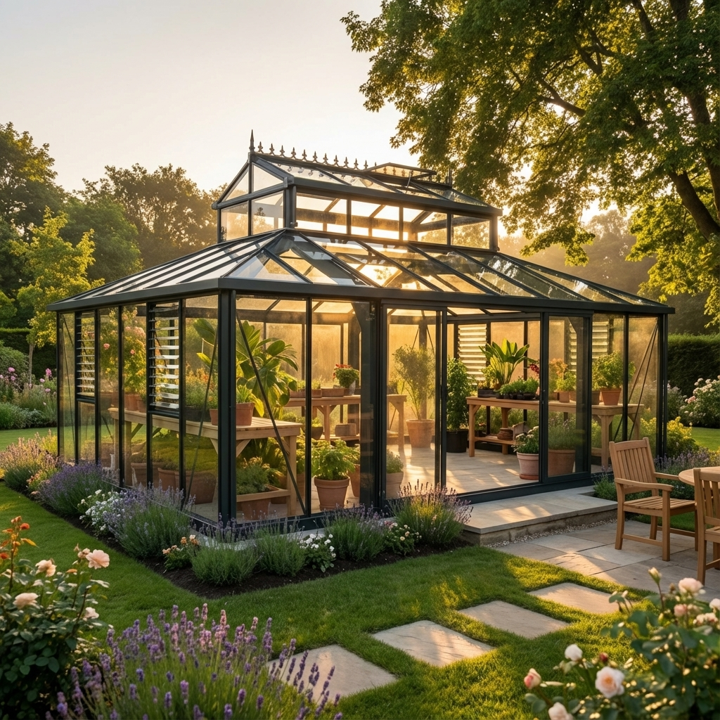 Exaco Janssens Cathedral Victorian Greenhouse with Large Cupola 15 x 20 Ft