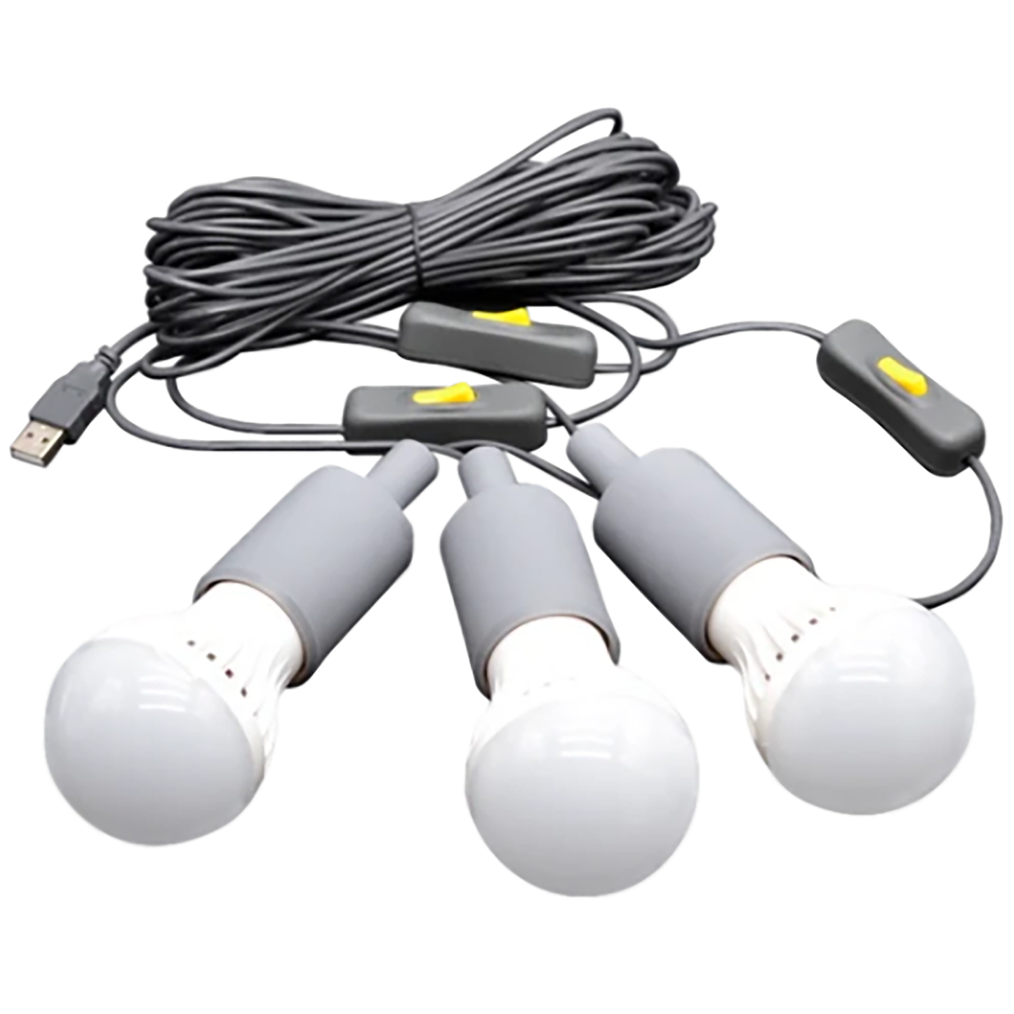 3 LED Lights Accesory - 3 LED Bulb String Lights with 15' Cables and Individual Switches.