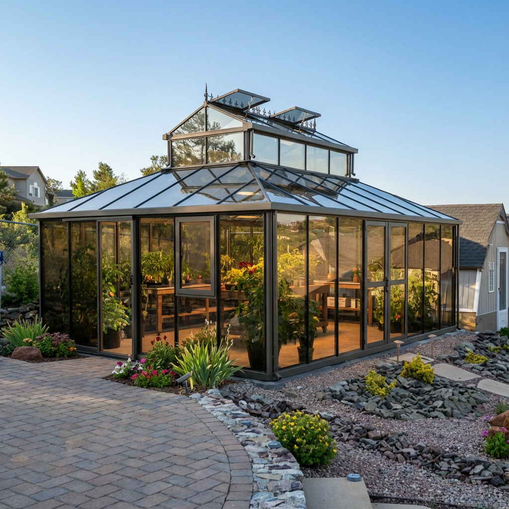 Exaco Janssens Cathedral Victorian Greenhouse with Large Cupola 15 x 20 Ft