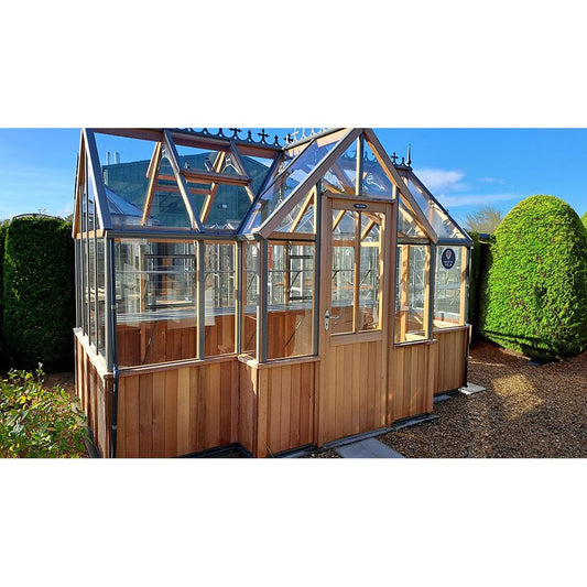 Alton Durham T- shaped Cedar Half-Boarded Greenhouse