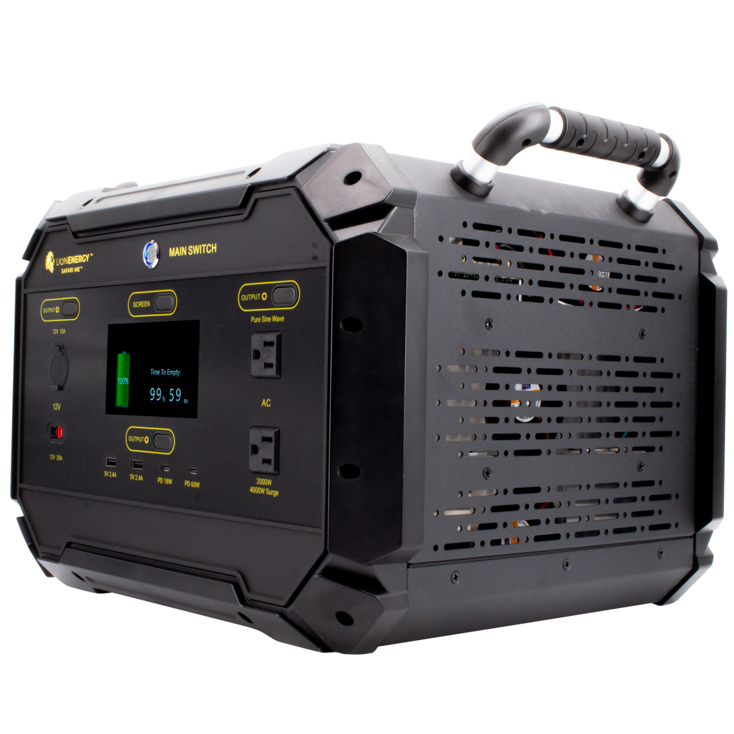Lion METM Portable Generator, 922Wh LiFePO4, 2000W AC, 2 USB-A, 2 USB - C / PD 60W