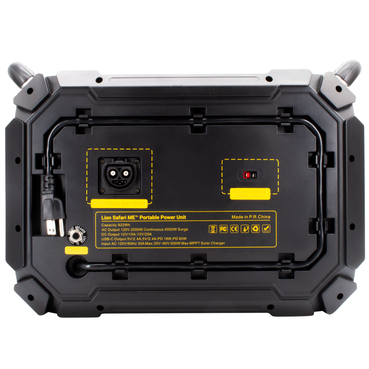 Lion METM Portable Generator, 922Wh LiFePO4, 2000W AC, 2 USB-A, 2 USB - C / PD 60W