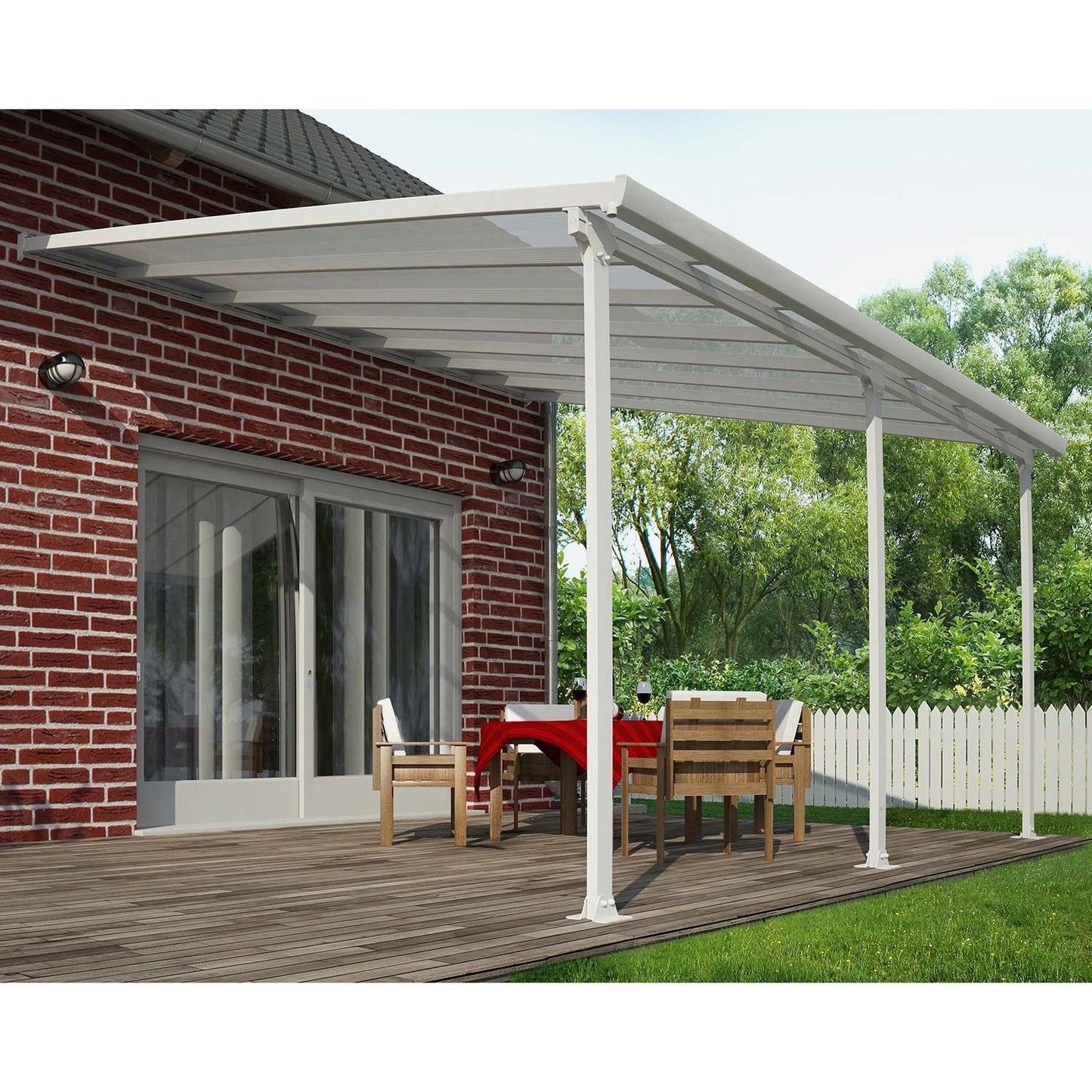 Palram - Canopia SanRemo 13' x 14' Patio Enclosure - Gray/Clear with Screen doors (6)