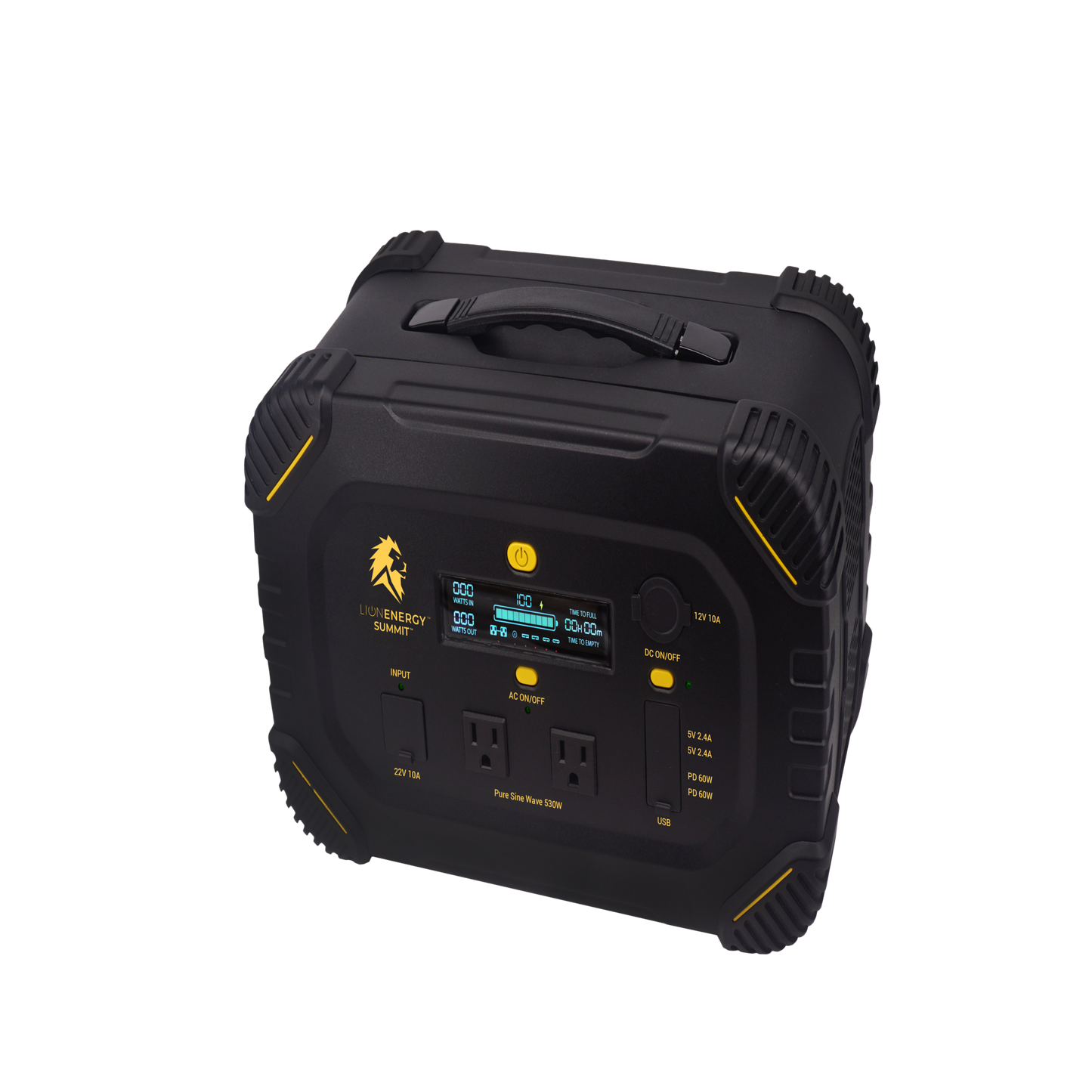 Lion Summit Portable Generator, 665Wh LiFePO4, 500W AC, 150W MPPT, 2 USB-A, 2 USB-C / PD 60W