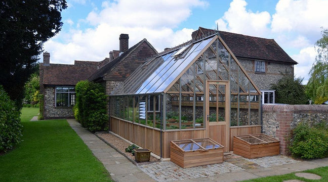 Westminster Cedar Half-Boarded Greenhouse