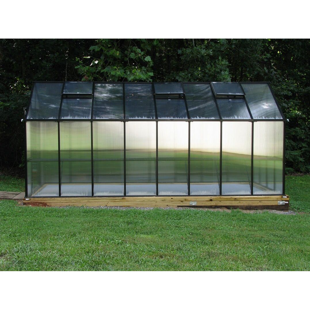 Mont Greenhouse 8FTx 16FT - Black Finish - Premium Package MONT-16-BK-PREMIUM