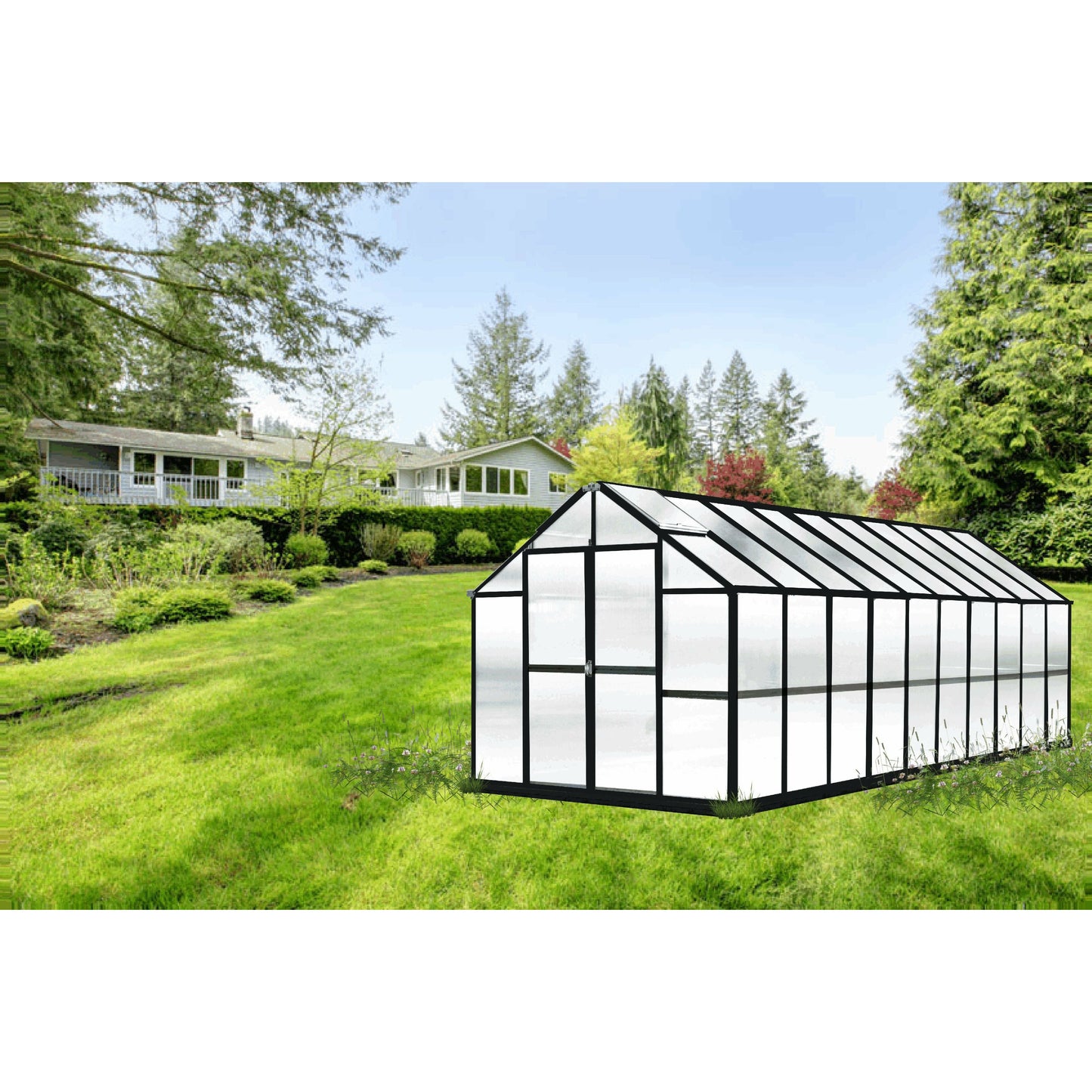 Mont Growers Edition Greenhouse 8FTx 20FT - Black Finish MONT-20-BK-GROWERS