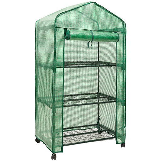 GENESIS 3 Tier Portable Rolling Greenhouse with Opaque Cover GEN-3PE