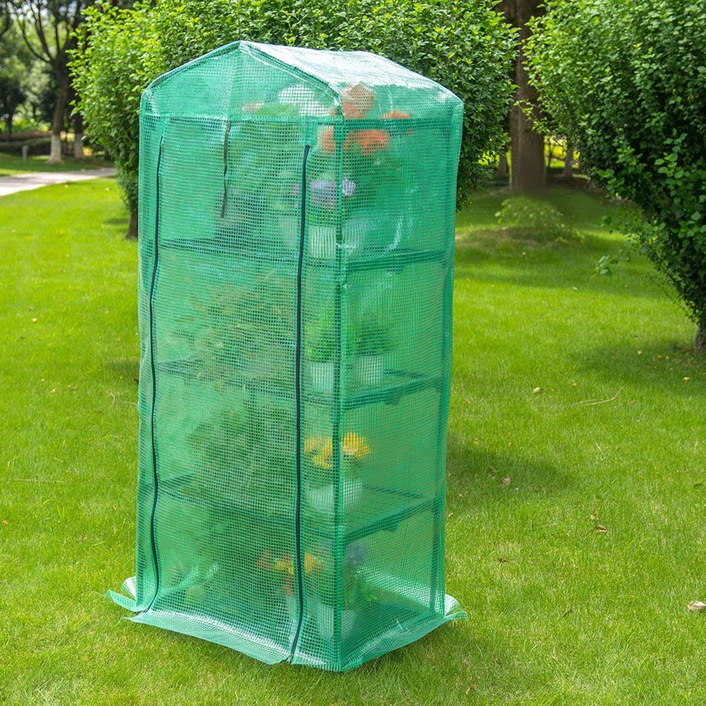 GENESIS 4 Tier Portable Rolling Greenhouse with Opaque Cover GEN-4PE