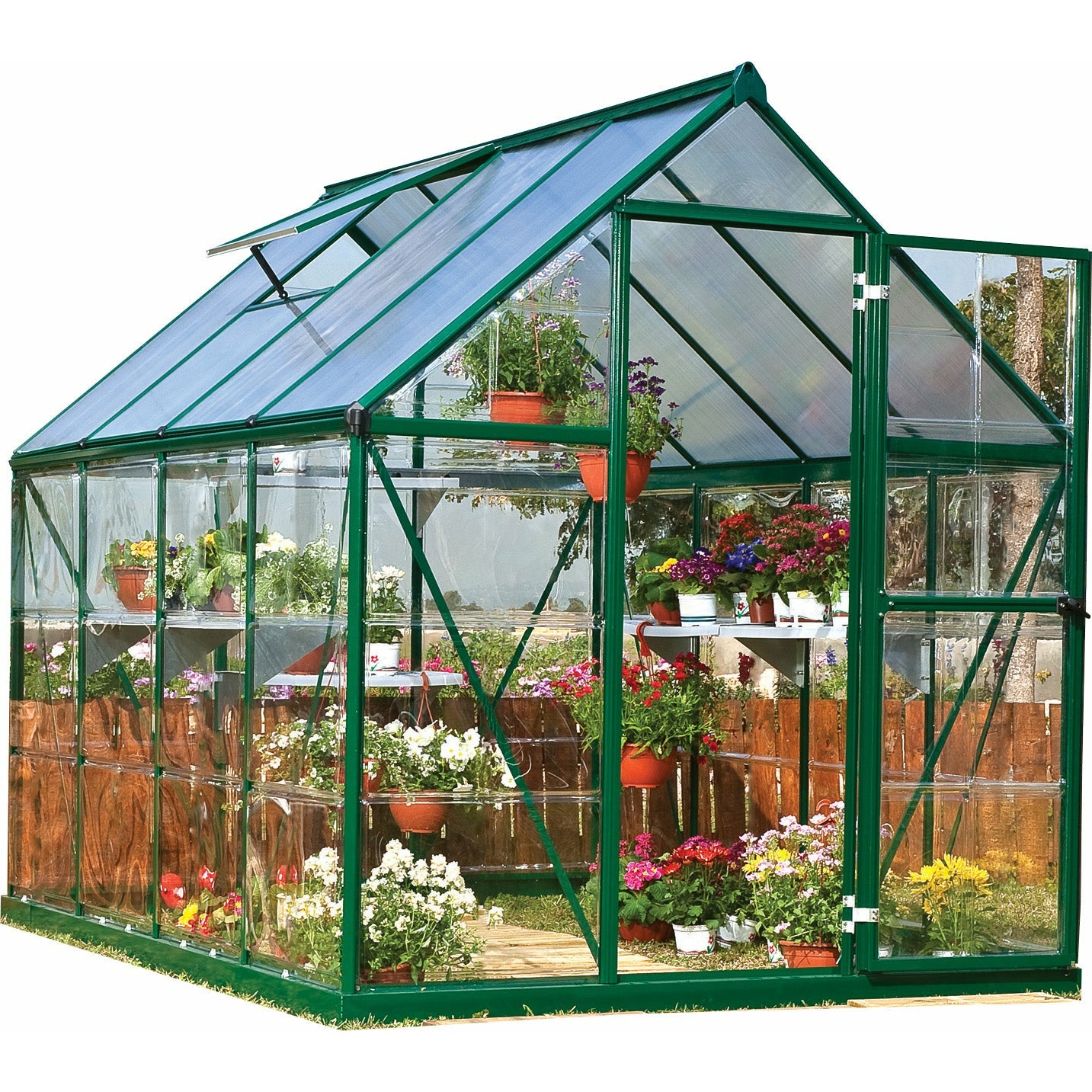 Palram Hybrid 6' x 8' Greenhouse - Green - One Box