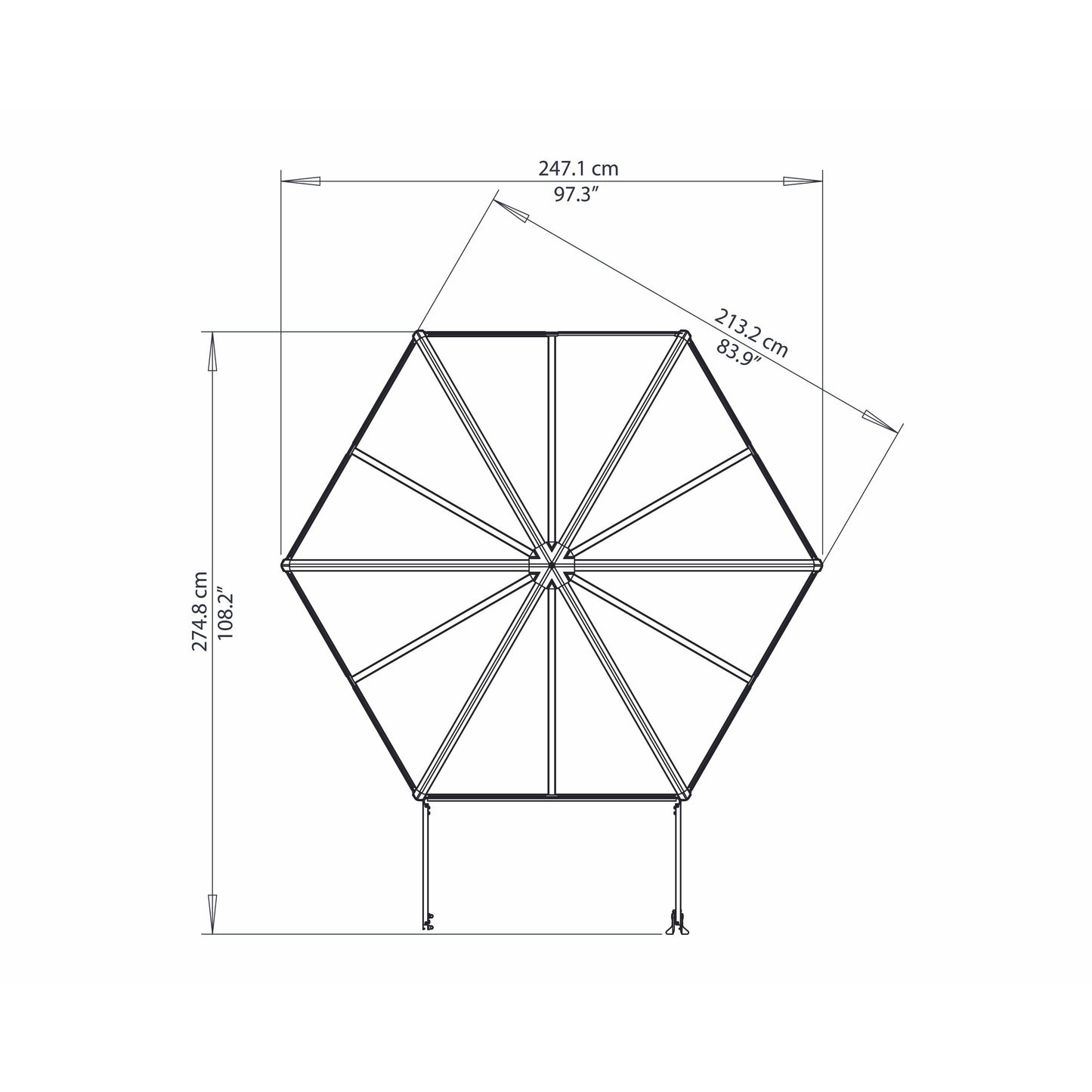 Palram Oasis Hex 7' x 8' Greenhouse