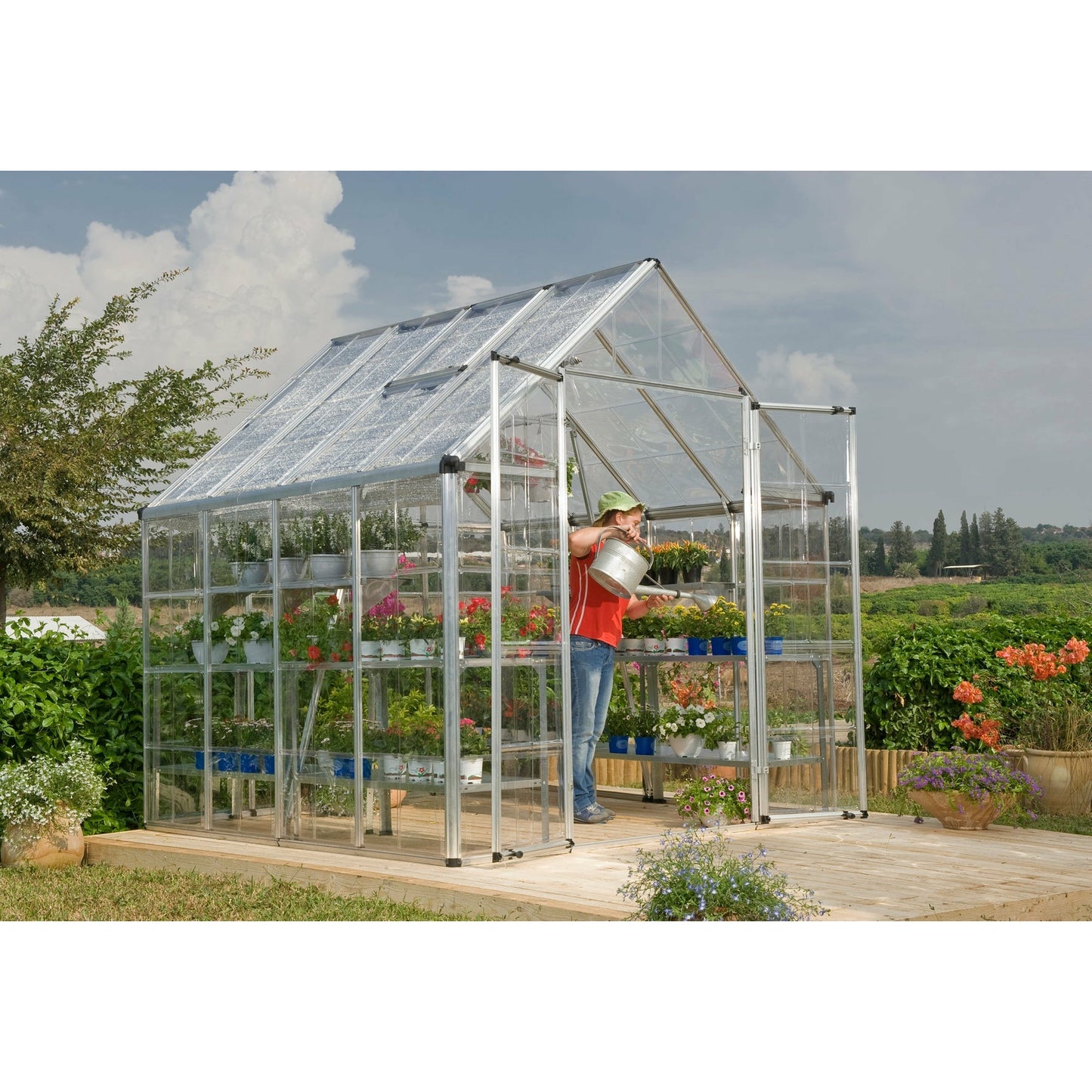 Rion Snap & Grow 8' x 8' Greenhouse - Silver