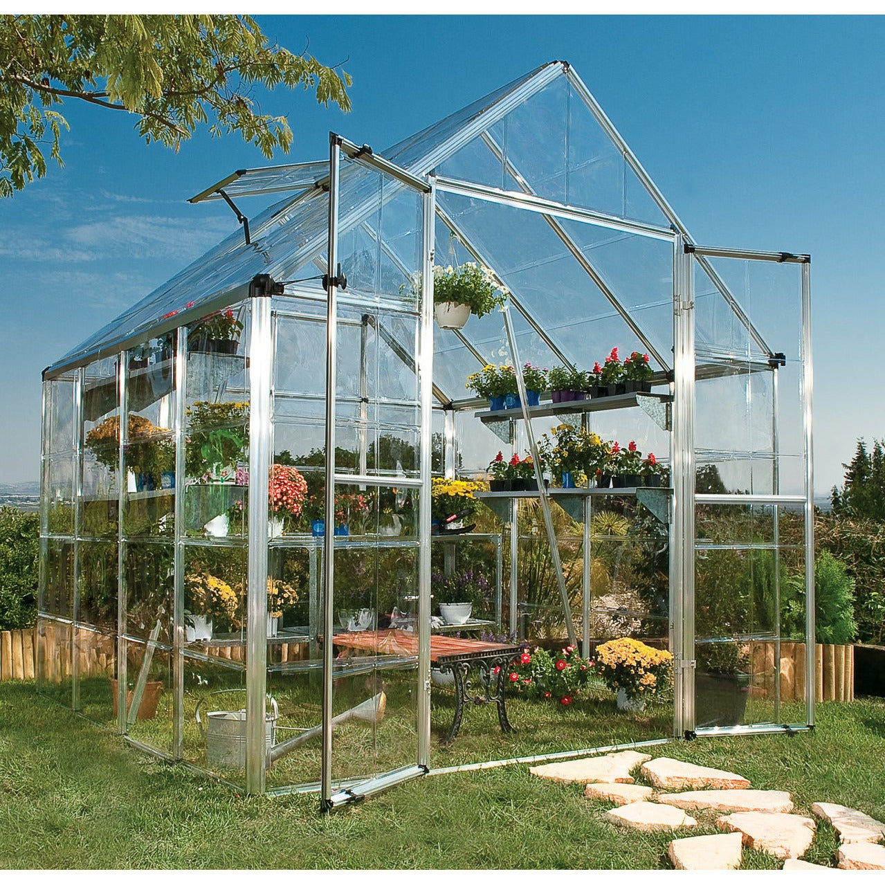 Rion Snap & Grow 8' x 8' Greenhouse - Silver