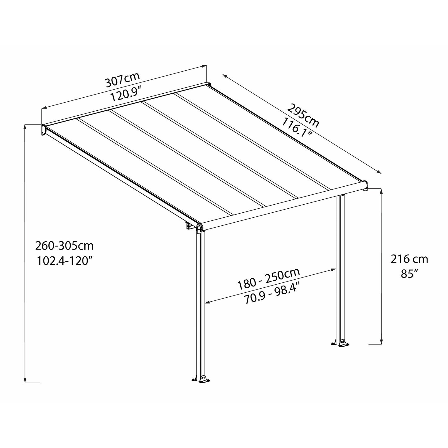 Palram Olympia 10' x 10' Patio Cover - White/White