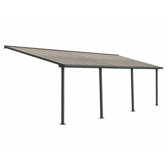Palram Olympia 10' x 28' Patio Cover - Gray/Bronze