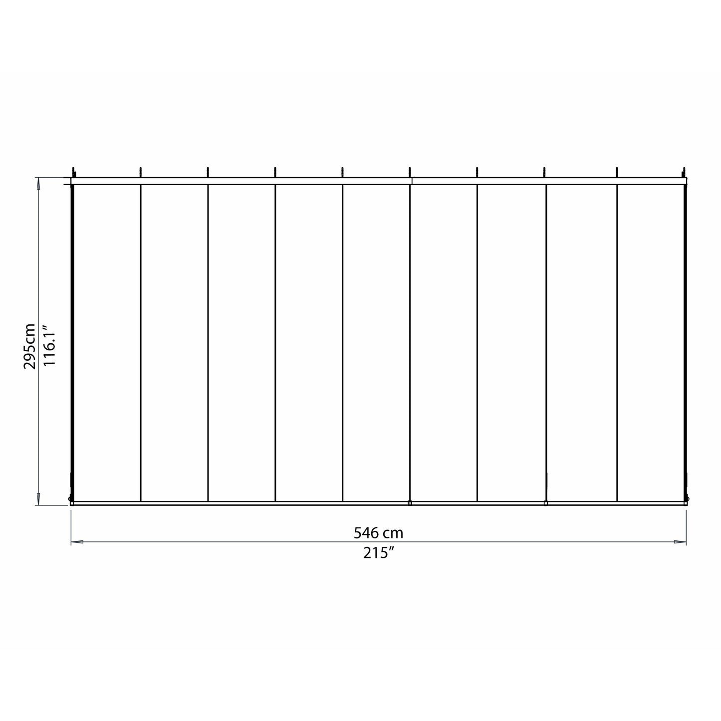 Palram SanRemo 10' x 18' Patio Enclosure - White with Screen Doors (6)