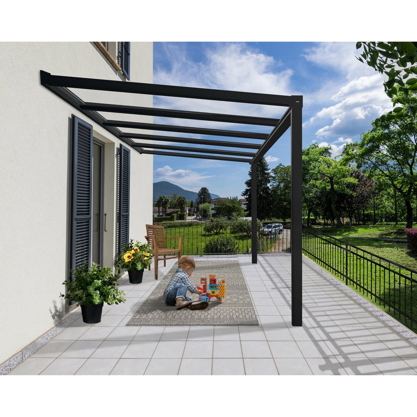 Palram STOCKHOLM PATIO COVER GRAY CLEAR 11x12