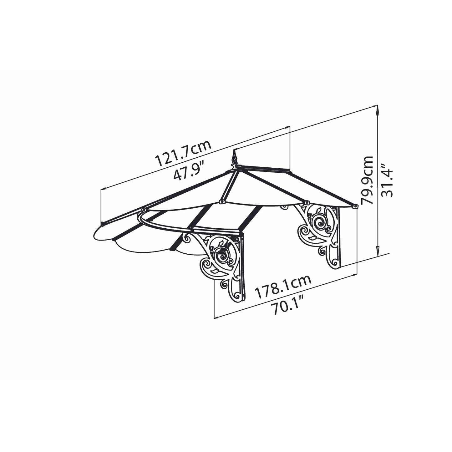 Palram Lily 1780 Awning-Clear