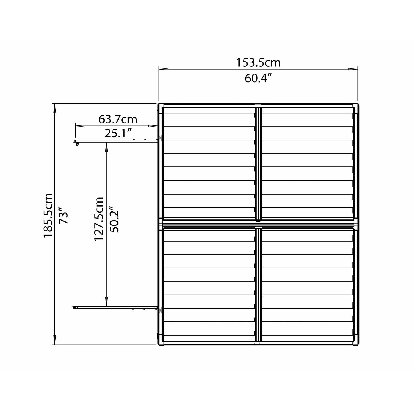 Palram Sky Light 6' x 5' Storage Shed - Gray